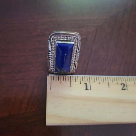 Vintage Sterling Silver & Lapis Lazuli Statement Ring D Livingston - Picture 6 of 15